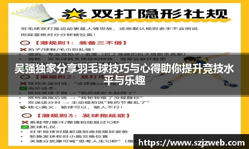 吴强独家分享羽毛球技巧与心得助你提升竞技水平与乐趣